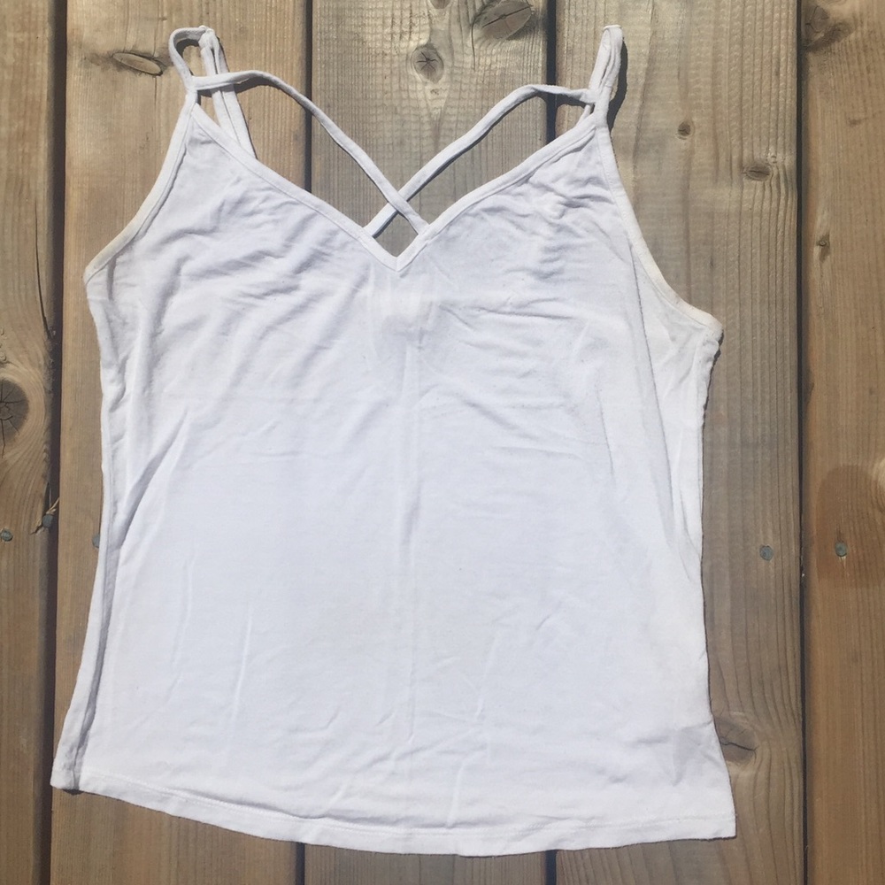 ☀️2 for 10☀️ White Garage Tank Top